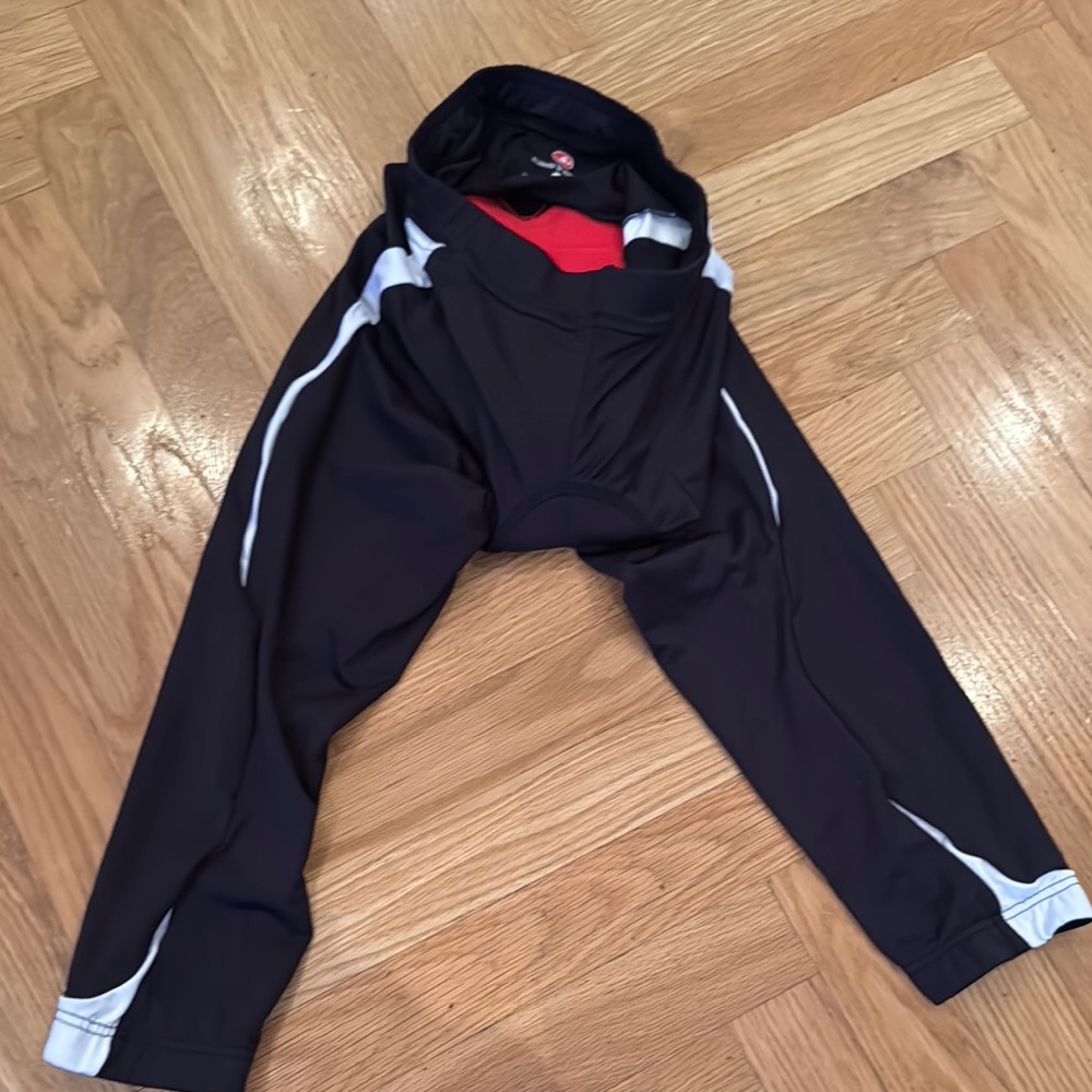 SOLD Castelli Black and Red Cycling Pants in 3/4 length